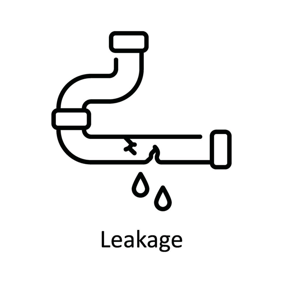 Leckage Vektor Gliederung Symbol Design Illustration. Zuhause Reparatur und Instandhaltung Symbol auf Weiß Hintergrund eps 10 Datei