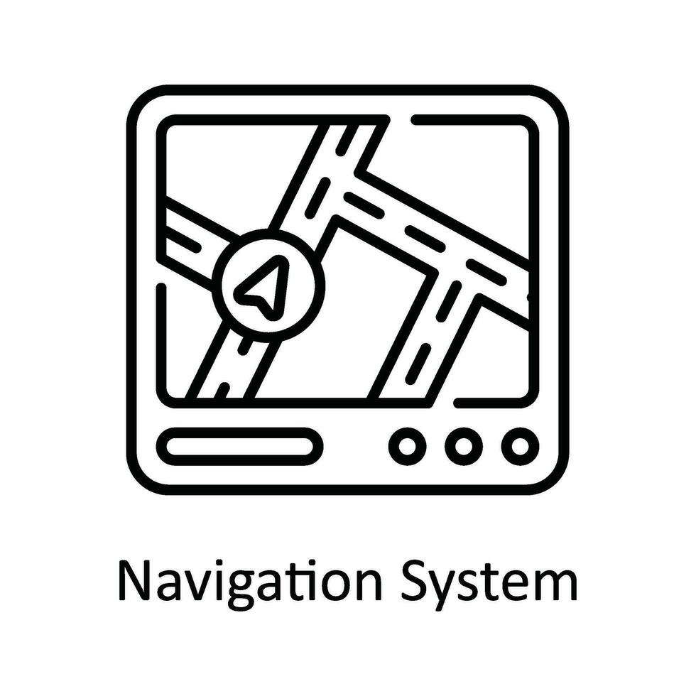 Navigation System Vektor Gliederung Symbol Design Illustration. Karte und Navigation Symbol auf Weiß Hintergrund eps 10 Datei