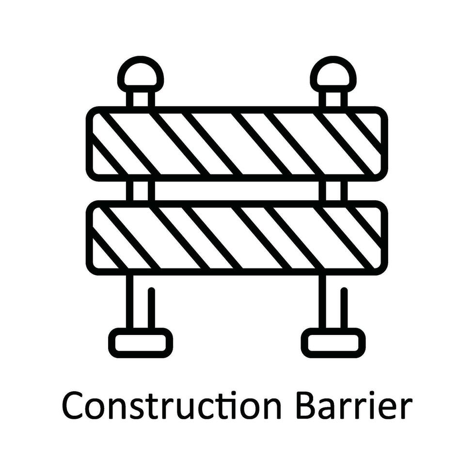 konstruktion barriär vektor översikt ikon design illustration. Hem reparera och underhåll symbol på vit bakgrund eps 10 fil