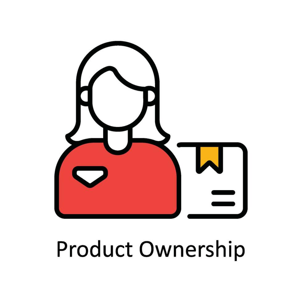 produkt äganderätt vektor fylla översikt ikon design illustration. produkt förvaltning symbol på vit bakgrund eps 10 fil