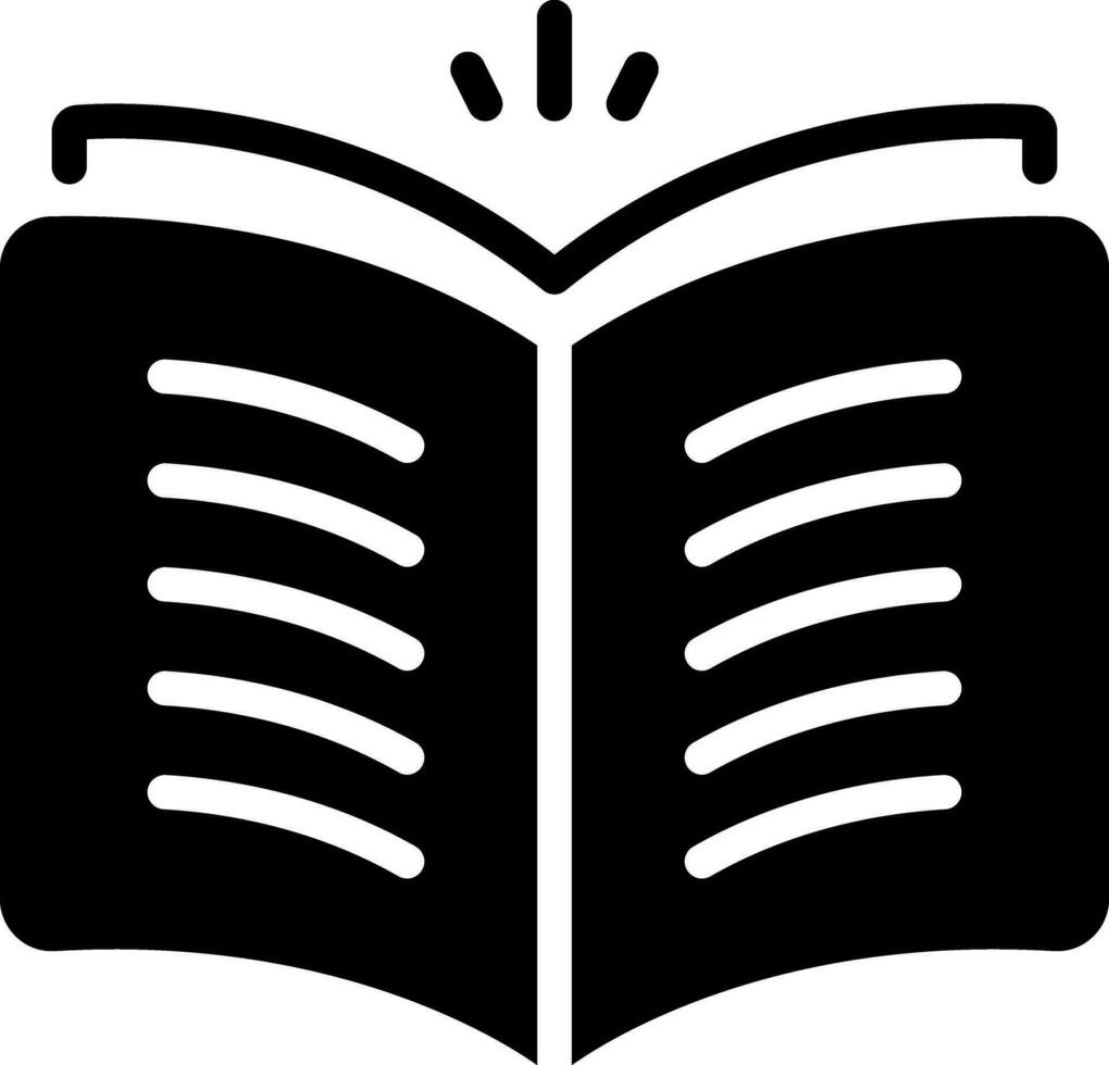 solide Symbol zum öffnen Buch vektor
