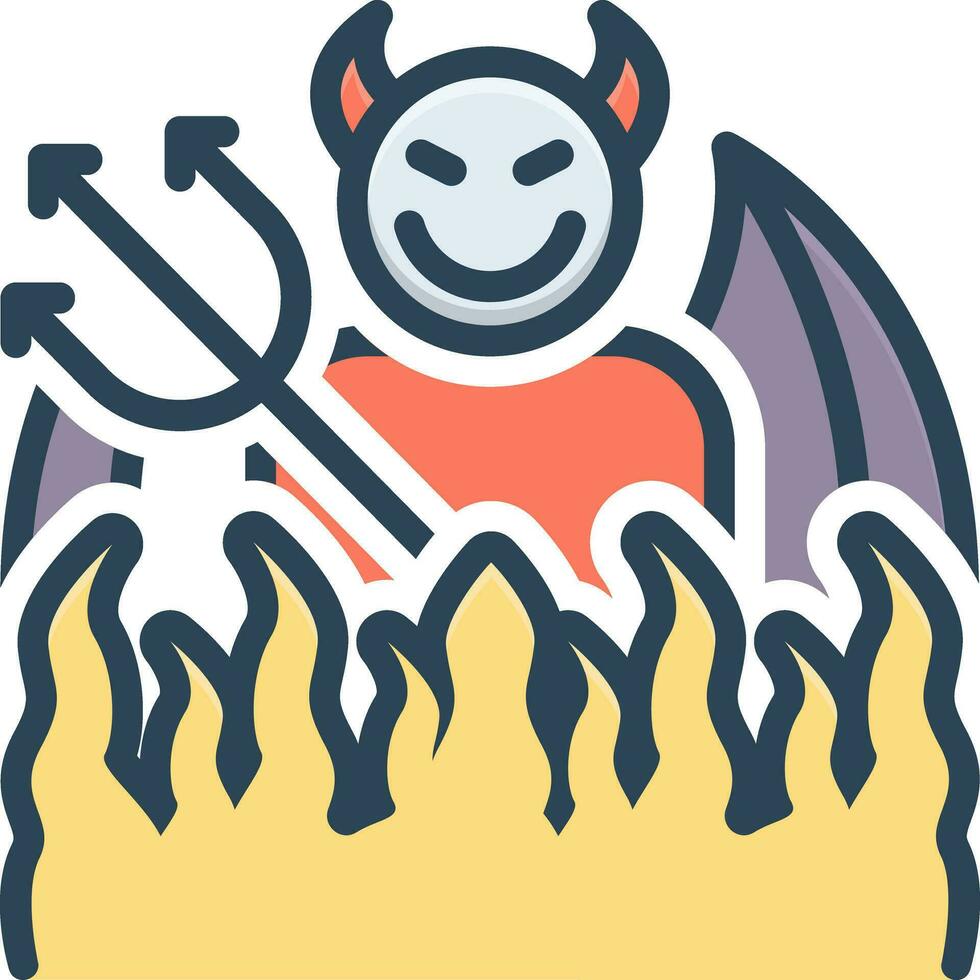 Färg ikon för Helvete vektor