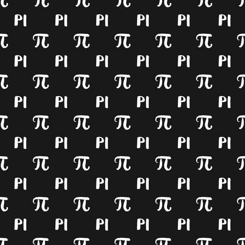 pi symbol sömlösa mönster vektorillustration. handritade skissade matematiska tecken och formler för grunge, vektorillustration vektor