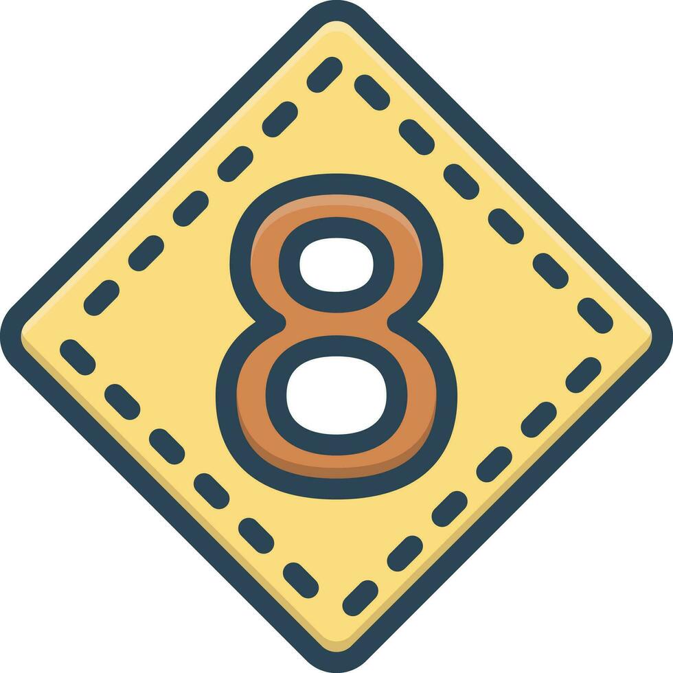 Färg ikon för åtta vektor