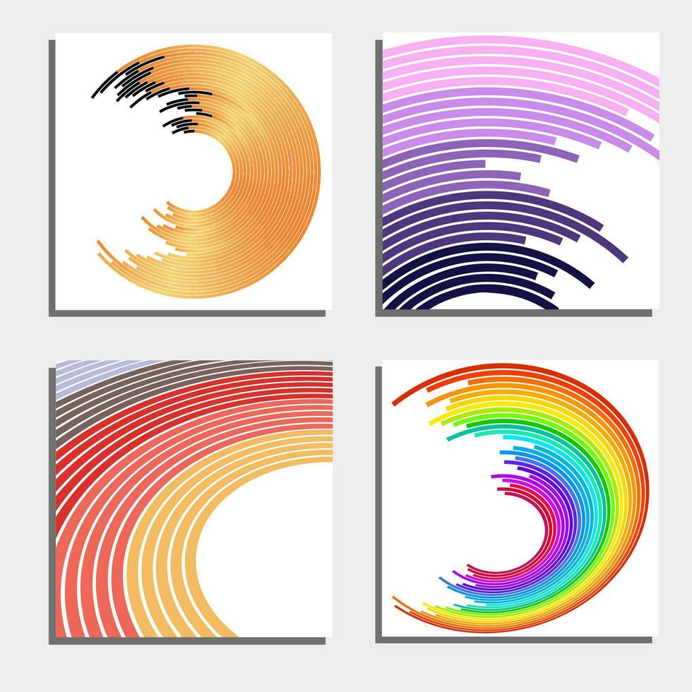 uppsättning av fyra skön abstrakt bakgrunder. abstrakt blixt ljus cirklar. vektor illustration.