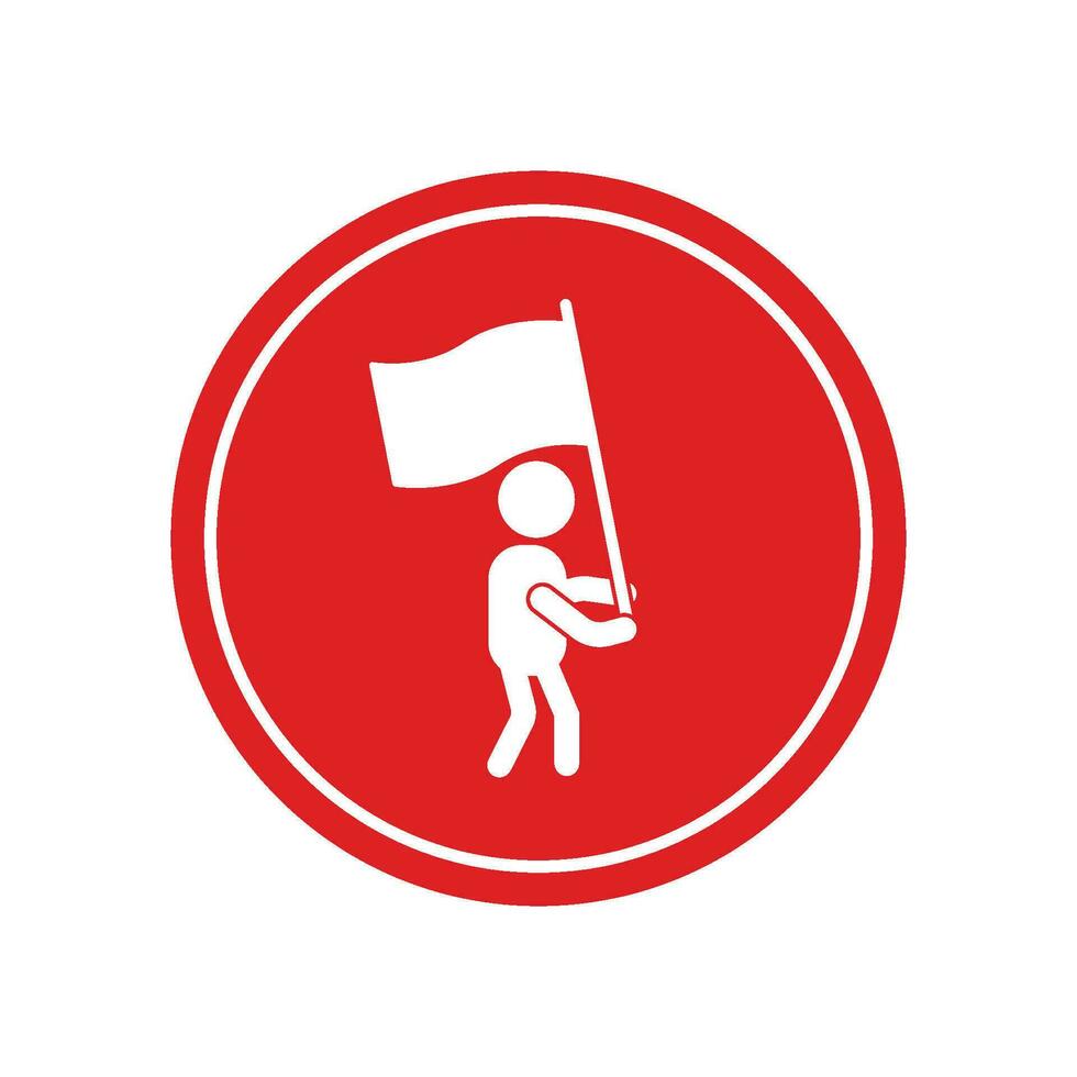 Symbol von Person Tragen Flagge Vektor