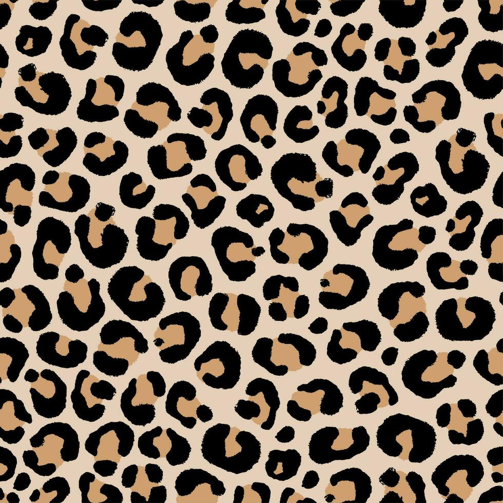 nahtlos Muster von Leopard Haut im Hand Zeichnung Stil Illustration vektor