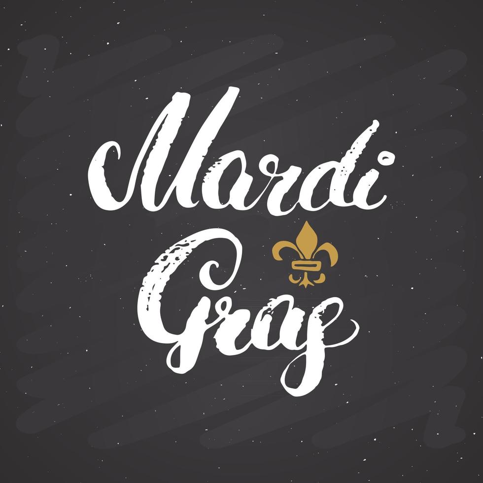 mardi gras kalligrafiska bokstäver. typografiska gratulationskort design. kalligrafi bokstäver för semester hälsning. handritad bokstäver text vektorillustration vektor