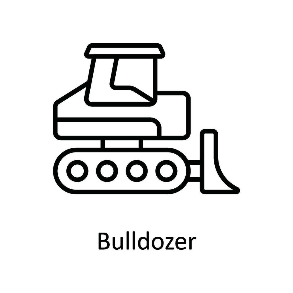 Bulldozer Vektor Gliederung Symbol Design Illustration. Zuhause Reparatur und Instandhaltung Symbol auf Weiß Hintergrund eps 10 Datei