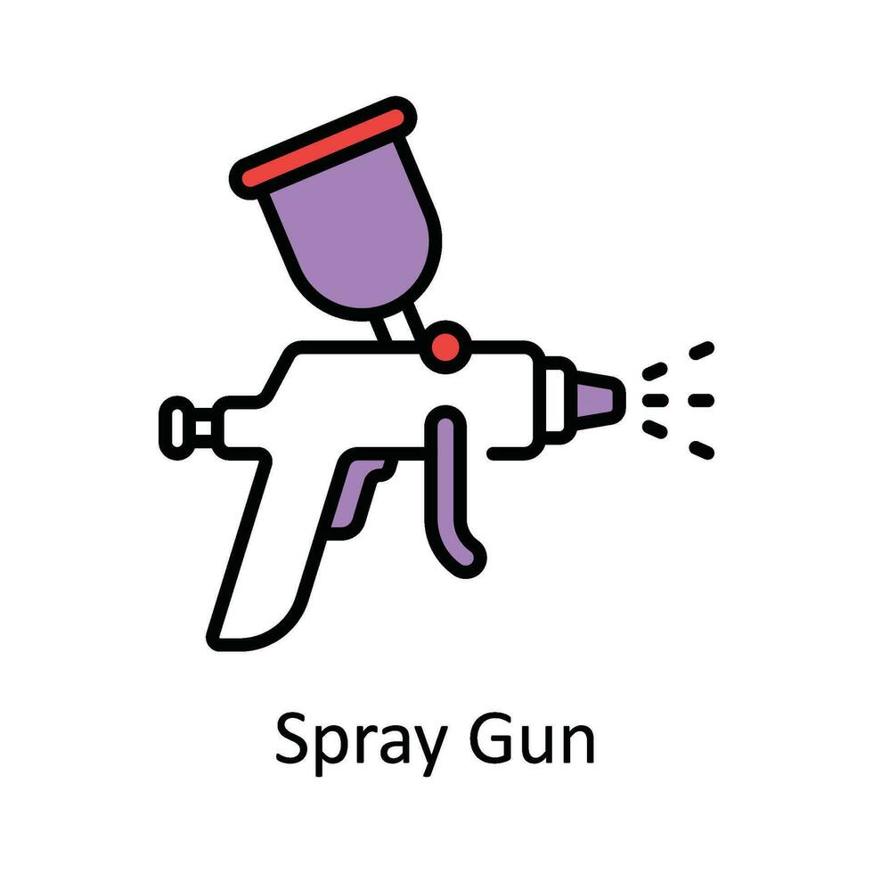 spray pistol vektor fylla översikt ikon design illustration. Hem reparera och underhåll symbol på vit bakgrund eps 10 fil