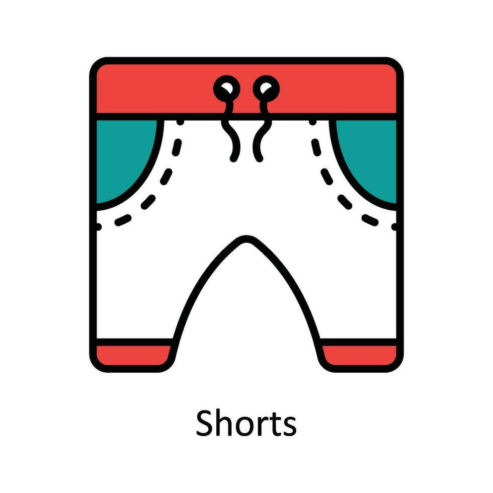 shorts vektor fylla översikt ikon design illustration. resa och hotell symbol på vit bakgrund eps 10 fil