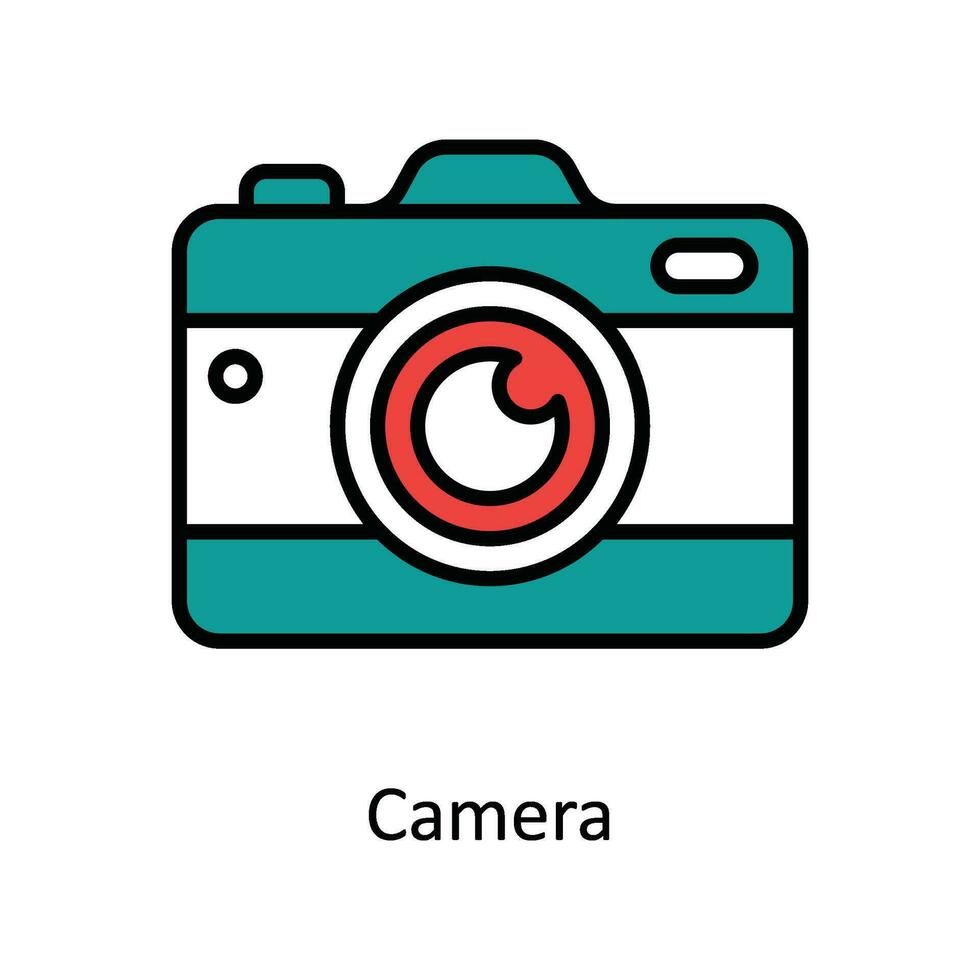 Kamera Vektor füllen Gliederung Symbol Design Illustration. Reise und Hotel Symbol auf Weiß Hintergrund eps 10 Datei