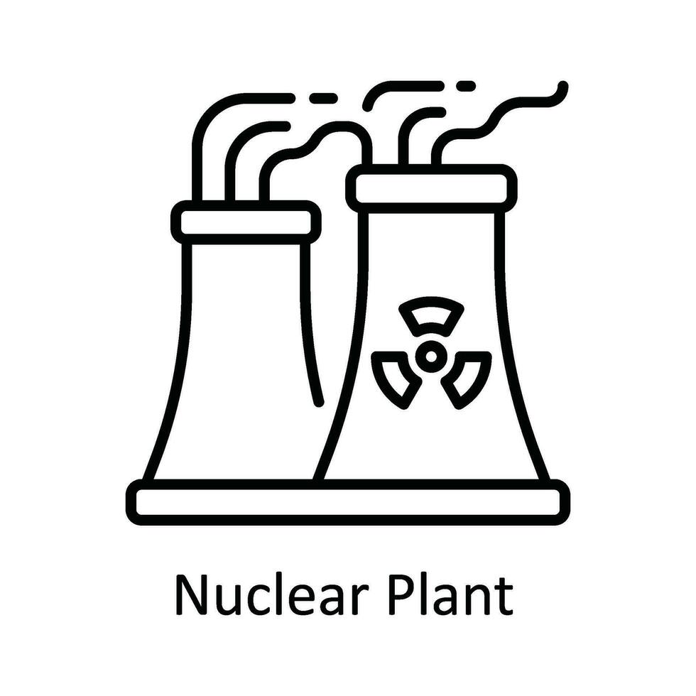 kärn växt vektor översikt ikon design illustration. smart industrier symbol på vit bakgrund eps 10 fil
