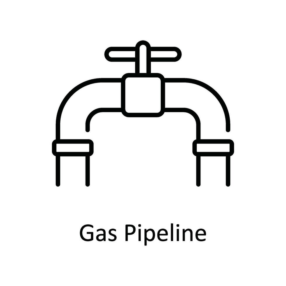 Gas Pipeline Vektor Gliederung Symbol Design Illustration. Clever Branchen Symbol auf Weiß Hintergrund eps 10 Datei