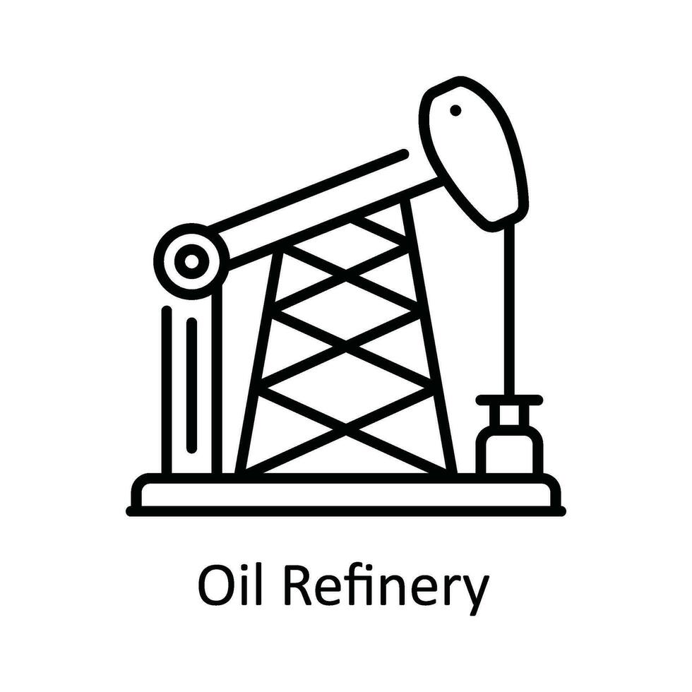 olja raffinaderi vektor översikt ikon design illustration. smart industrier symbol på vit bakgrund eps 10 fil