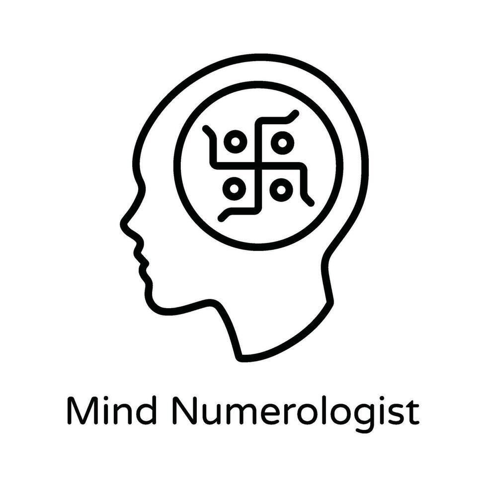 sinne numerolog vektor översikt ikon design illustration. astrologi och zodiaken tecken symbol på vit bakgrund eps 10 fil