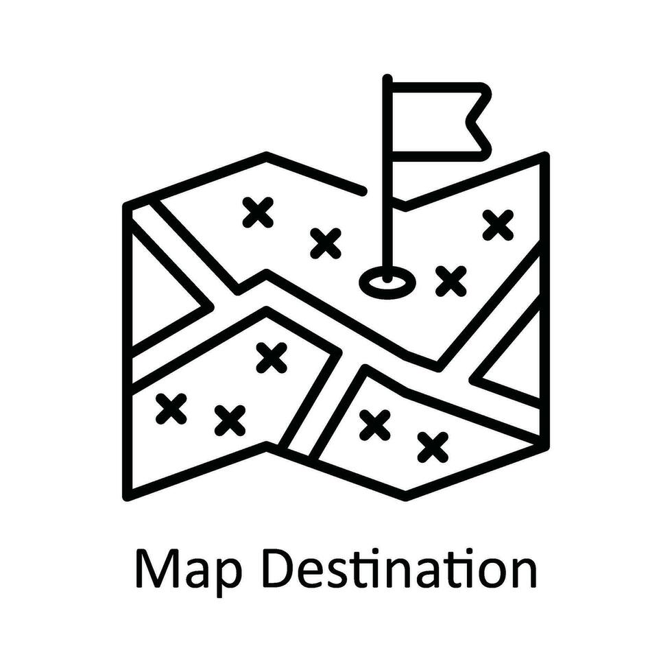 Karta destination vektor översikt ikon design illustration. Karta och navigering symbol på vit bakgrund eps 10 fil