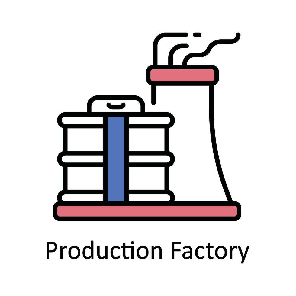 produktion fabrik vektor fylla översikt ikon design illustration. smart industrier symbol på vit bakgrund eps 10 fil