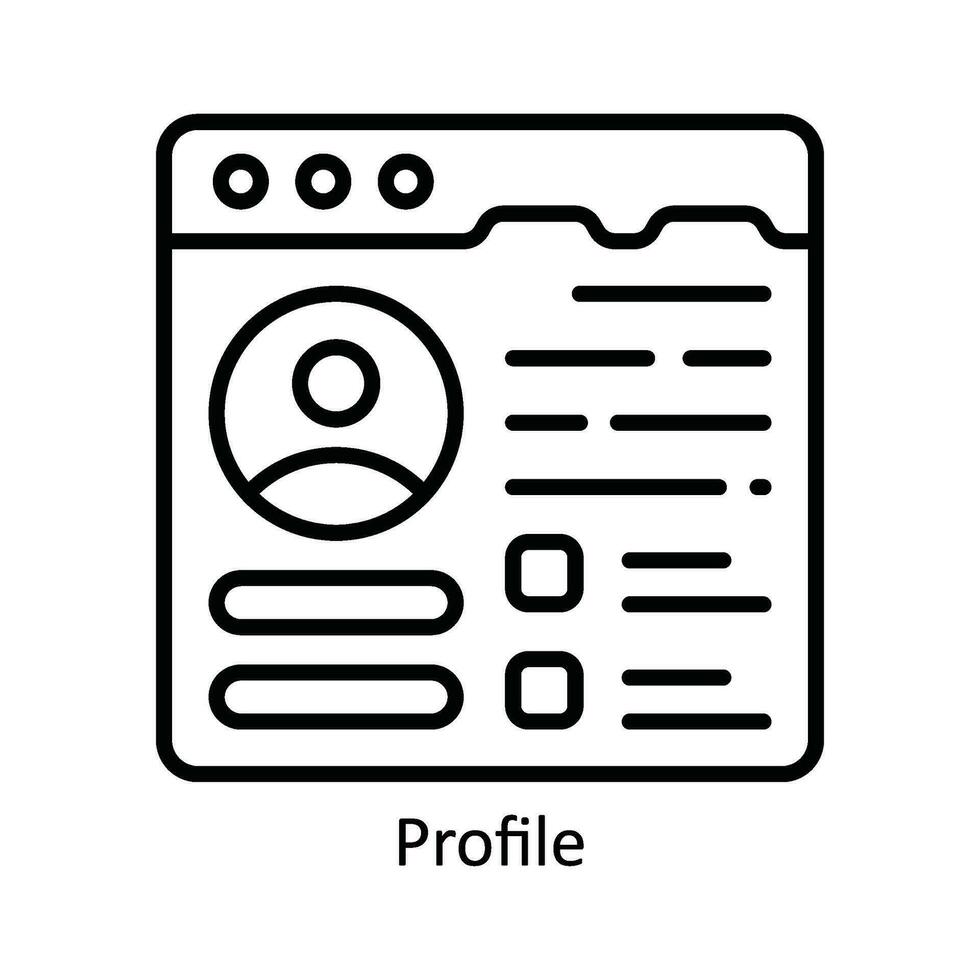 Profil Vektor Gliederung Symbol Design Illustration. Produkt Verwaltung Symbol auf Weiß Hintergrund eps 10 Datei