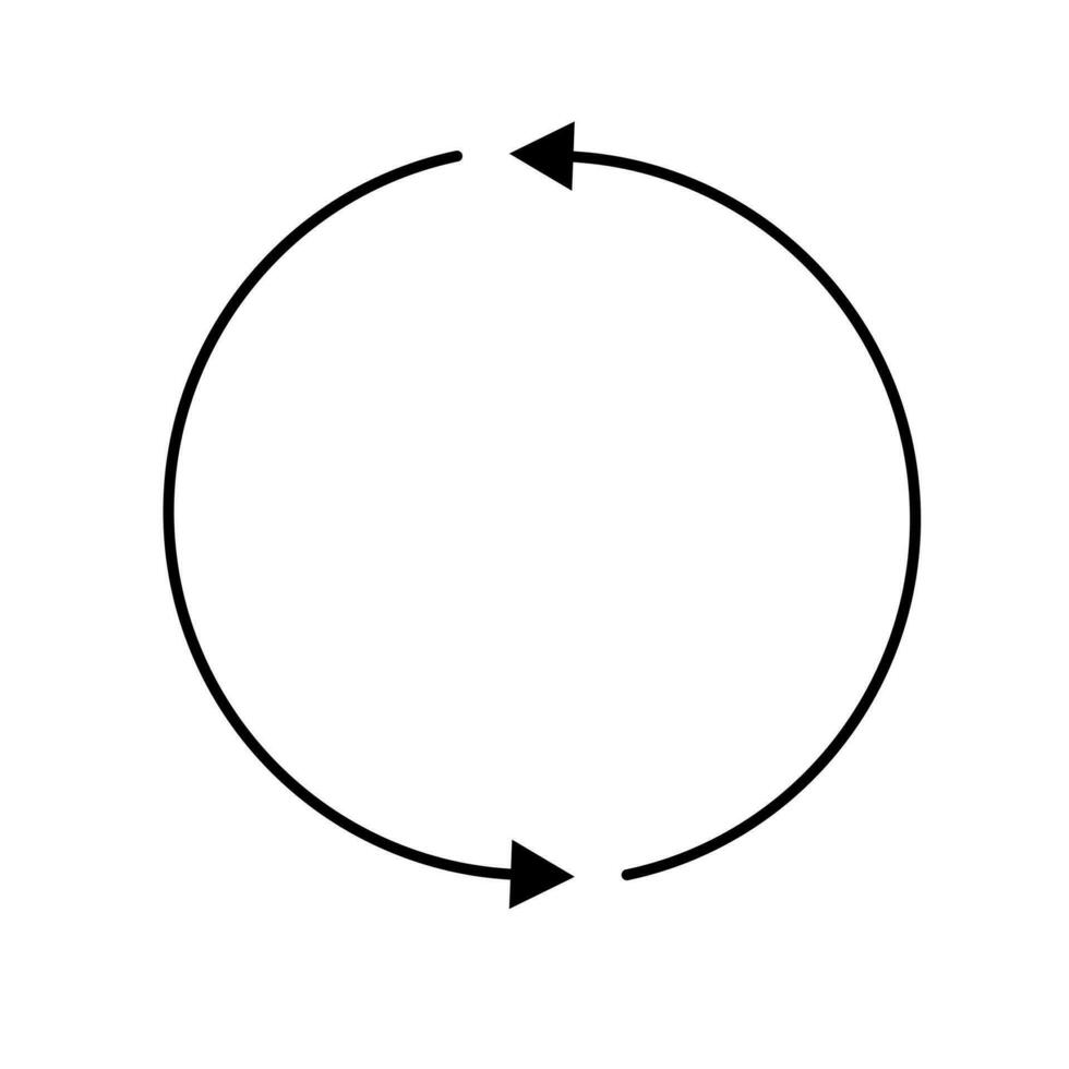 uppgradera eller konvertera tecken på en vit bakgrund. svart pilar flytta i en cirkel. vektor. vektor