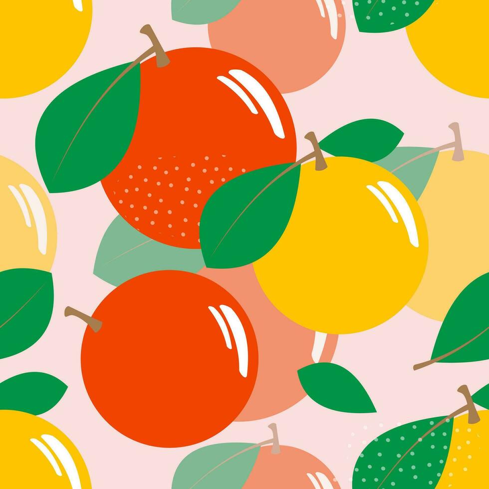 äpplen av annorlunda olika sorter och färger. sömlös söt mönster för textil- och papper Produkter. bruka trädgård organisk frukter. vektor grafik.