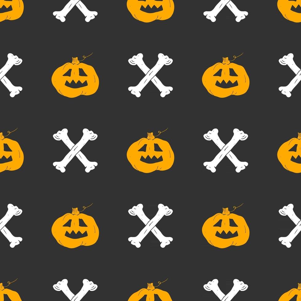 halloween sömlösa mönster. handritad skissad bakgrund, festinbjudan eller semester banner design vektorillustration vektor