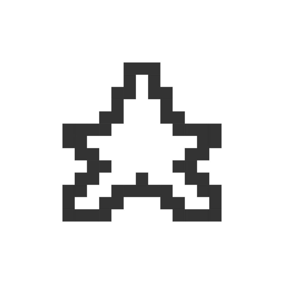 Star pixelig ui Symbol. Lieblings Seite markieren. positiv Gefühl. hinzufügen Lesezeichen. Speichern Artikel. editierbar 8 Bit Grafik Element. Gliederung isoliert Vektor Benutzer Schnittstelle Bild zum Netz, Handy, Mobiltelefon App. retro Stil