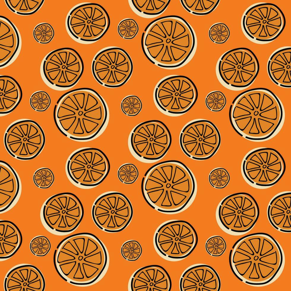 Orange Obst Vektor nahtlos Muster Design Illustration
