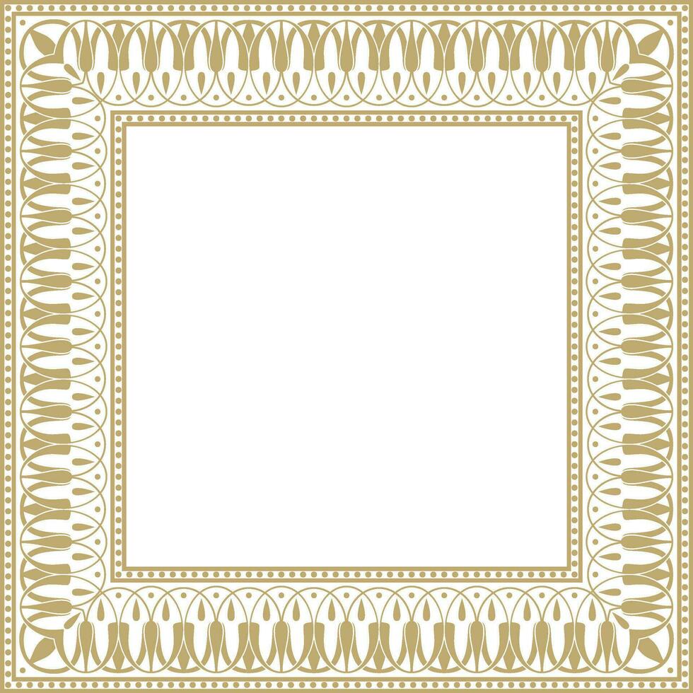 Vektor Gold Platz klassisch griechisch Mäander Ornament. Muster von uralt Griechenland. Grenze, Rahmen von das römisch Reich