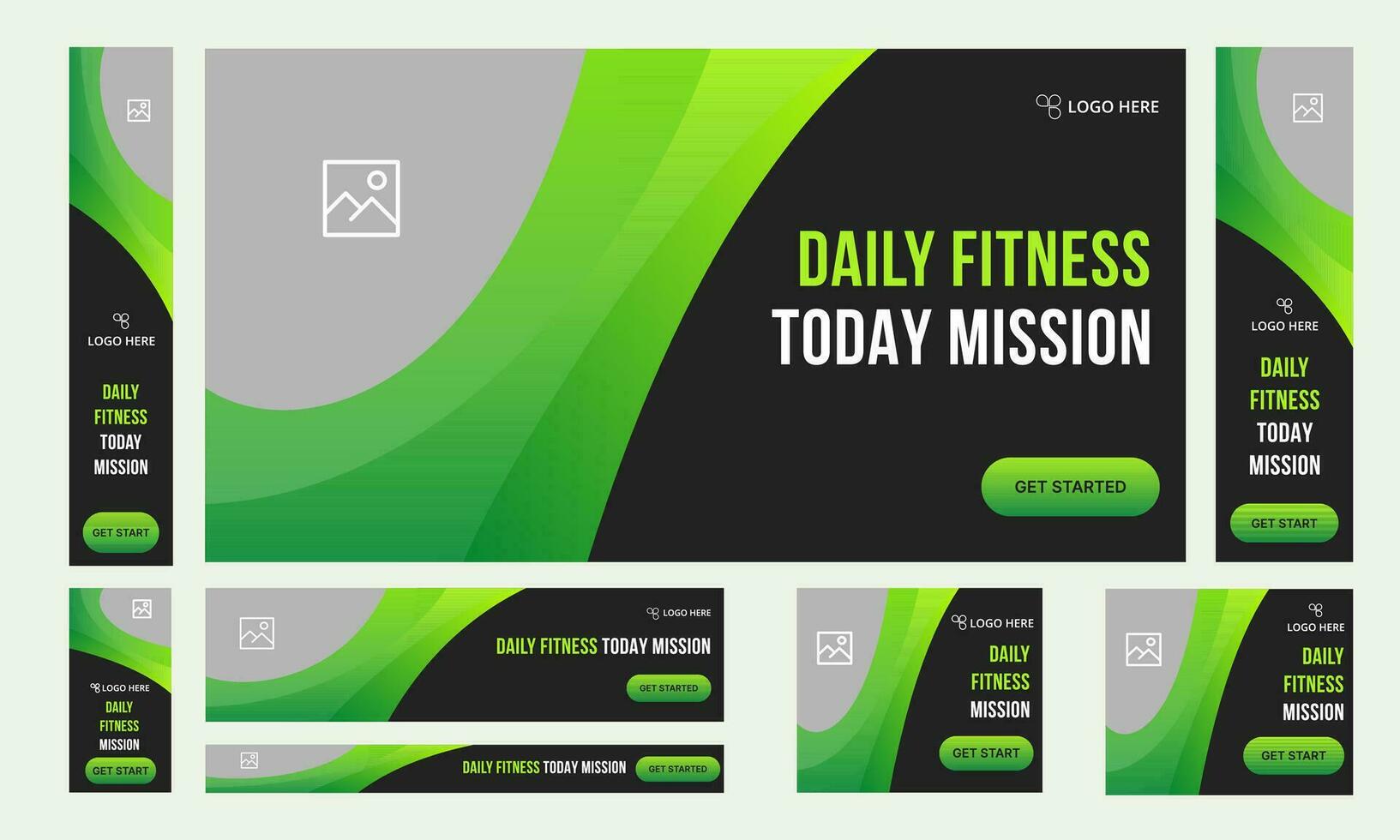 anpassbar schwarz und Grün Farbe Fitness Fitnessstudio Sozial Medien Post Banner Vorlage vektor