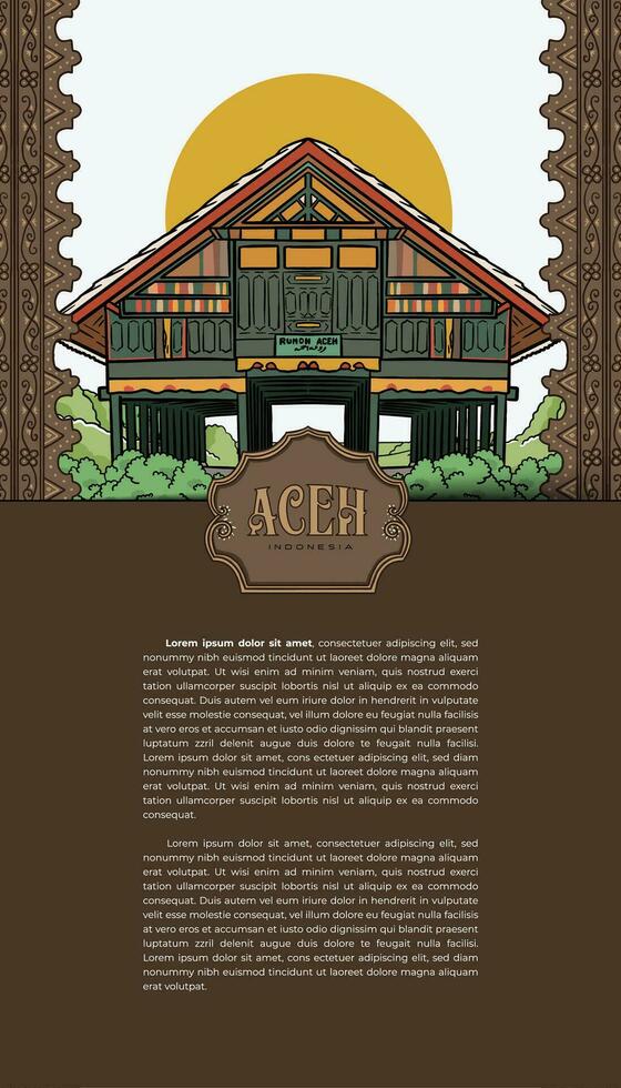 indonesisch Acehnese Design Layout Idee zum Sozial Medien Post vektor