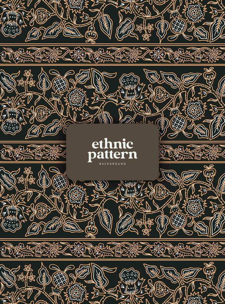 etnisk vektor indonesiska blommig batik mönster mall
