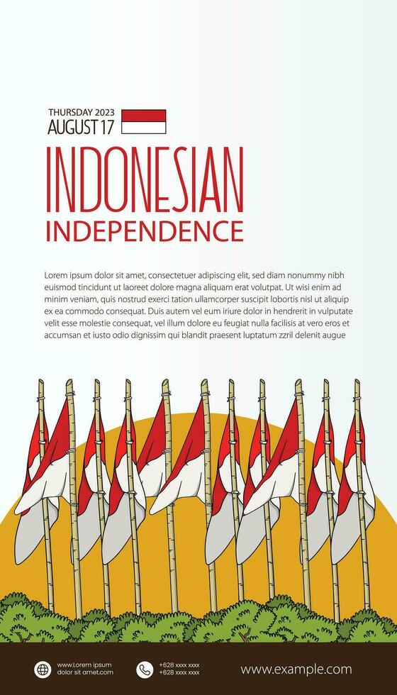 selamat hari kemerdekaan Indonesien. översättning Lycklig indonesiska oberoende dag illustration social media posta vektor