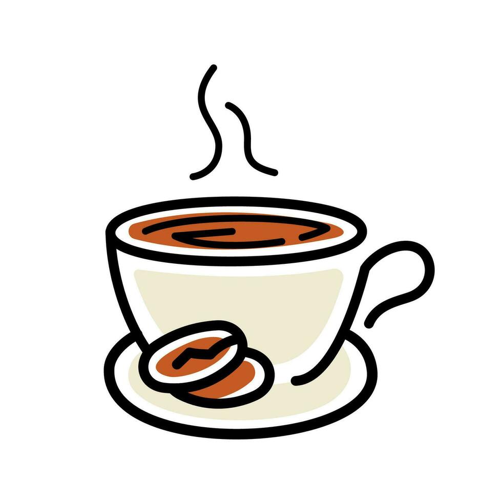 Hand gezeichnet von ein Tasse heiß Kaffee Konzept Illustration linear Design Vektor Folge10. modern Grafik Element zum Logo, Infografik, Symbol, Poster