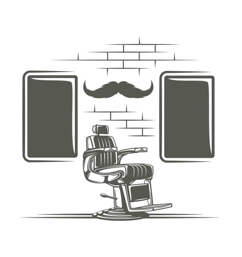 barberare stol isolerat på vit bakgrund vektor