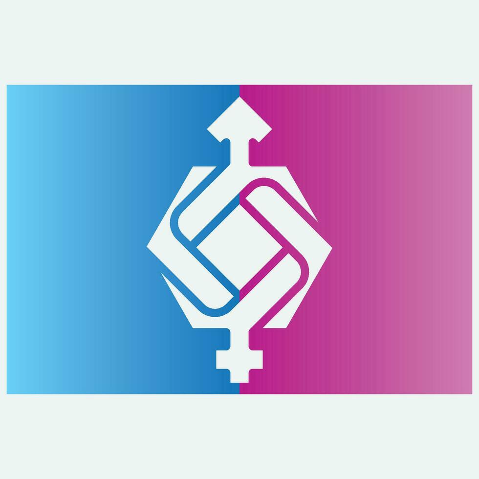 diagonal Symbol Logo Geschlecht vektor