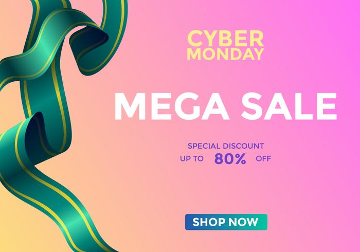 Cyber ​​Monday Mega Sale-Social Media-Beitragsvektor vektor