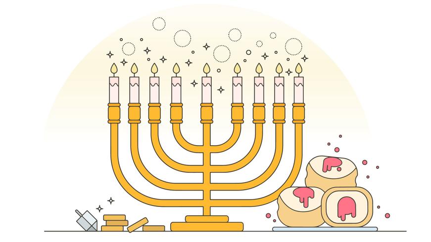 Menorah Chanukka-Vektor vektor