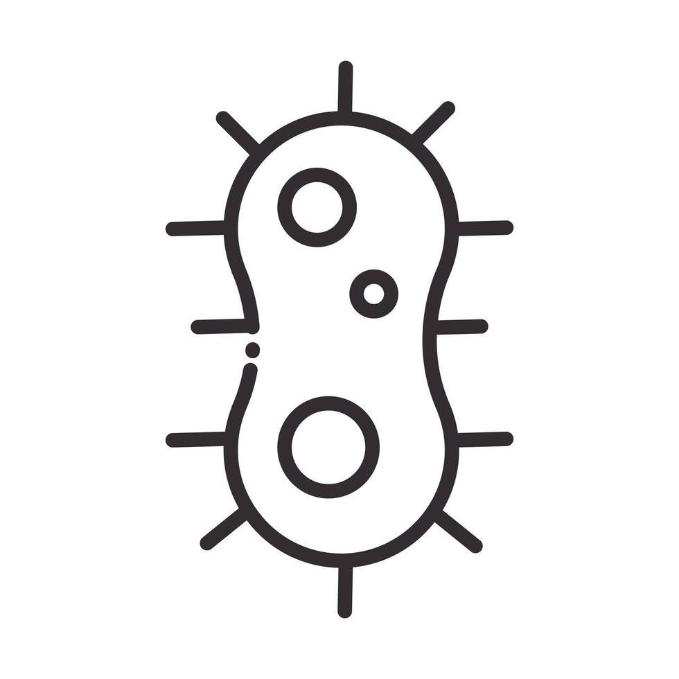 biologi bakterier vetenskap element linje ikon stil vektor