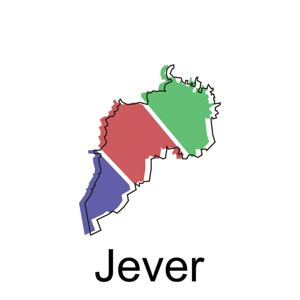 jever Karte, detailliert Gliederung bunt Regionen von das Deutsche Land. Vektor Illustration Vorlage Design