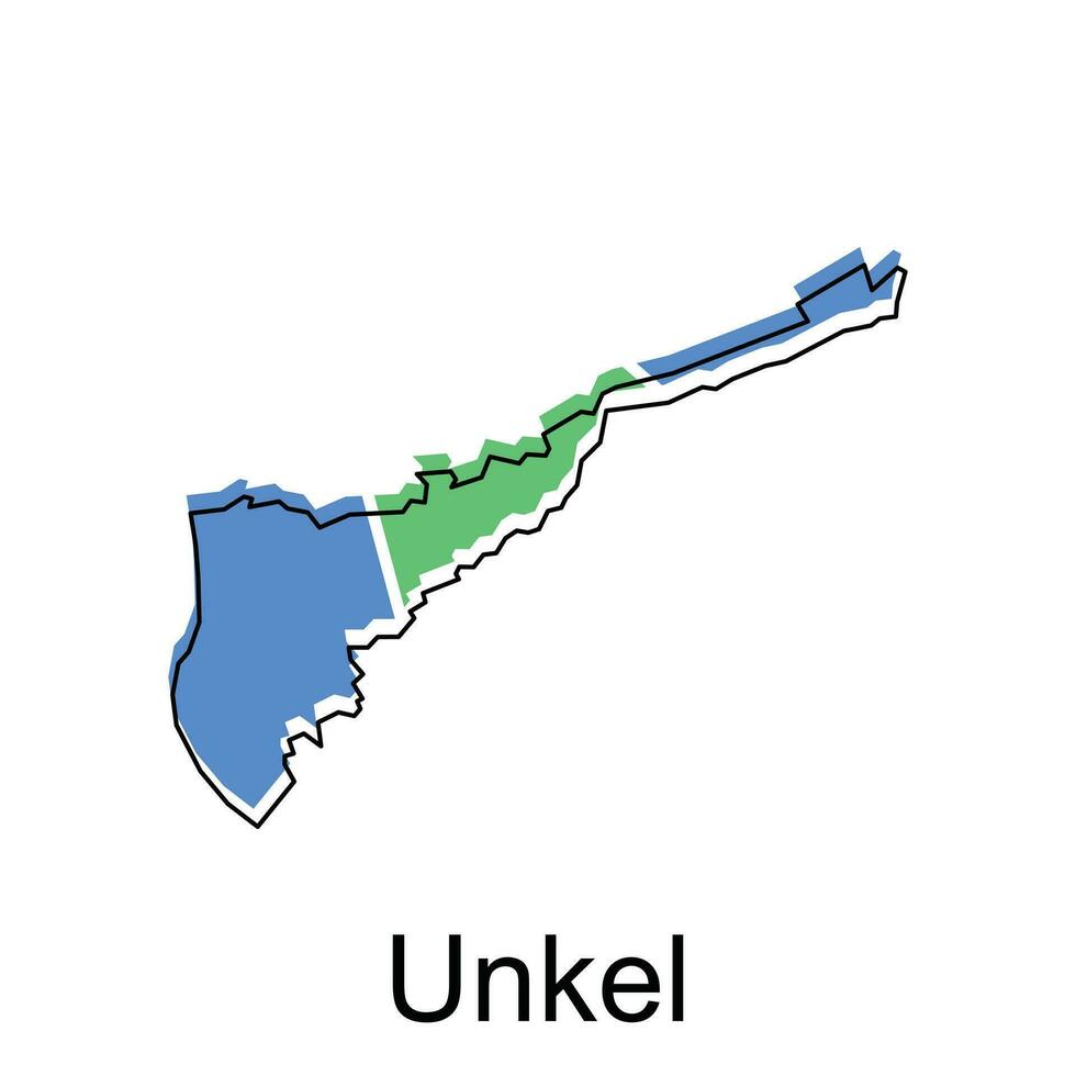 unkel Karte, detailliert Gliederung bunt Regionen von das Deutsche Land. Vektor Illustration Vorlage Design