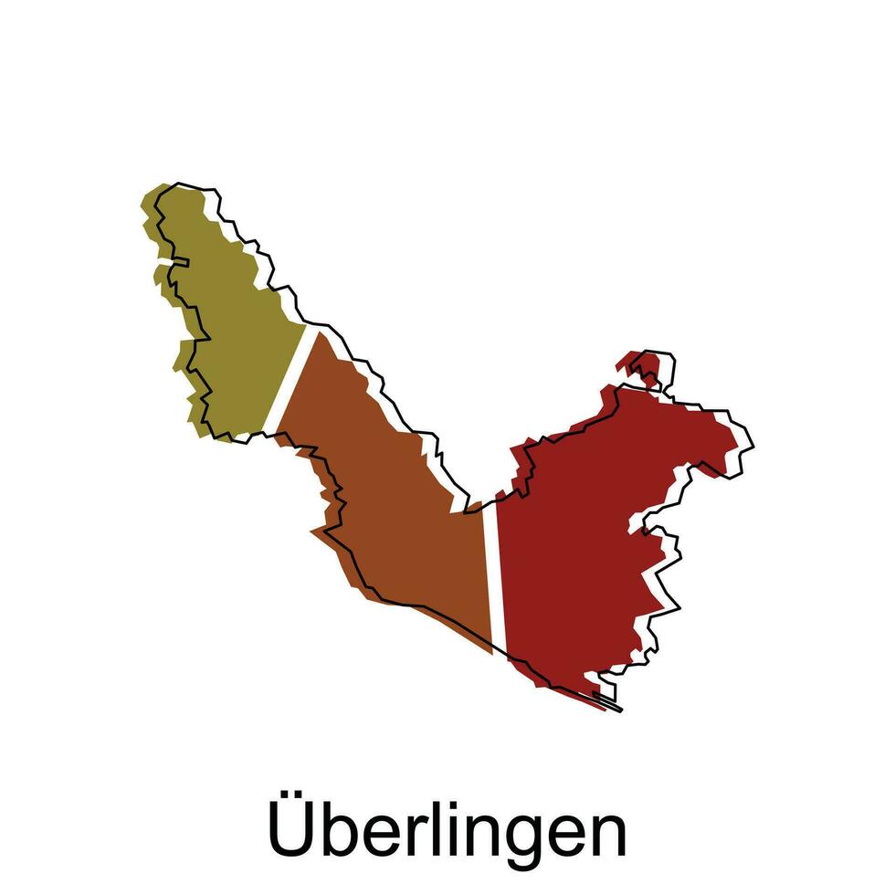 Karte von überlingen bunt Design, Welt Karte International Vektor Vorlage mit Gliederung Grafik skizzieren Stil auf Weiß Hintergrund