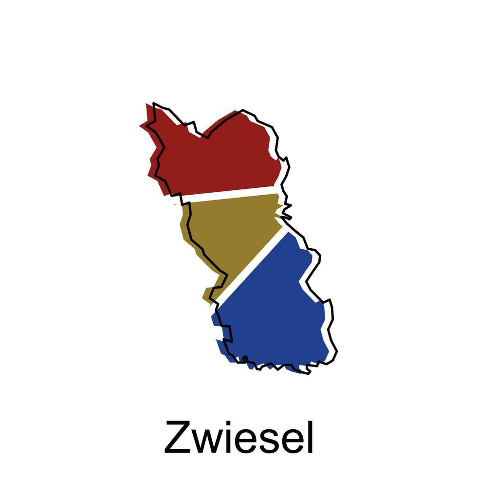 zwiesel Karte, detailliert Gliederung bunt Regionen von das Deutsche Land. Vektor Illustration Vorlage Design