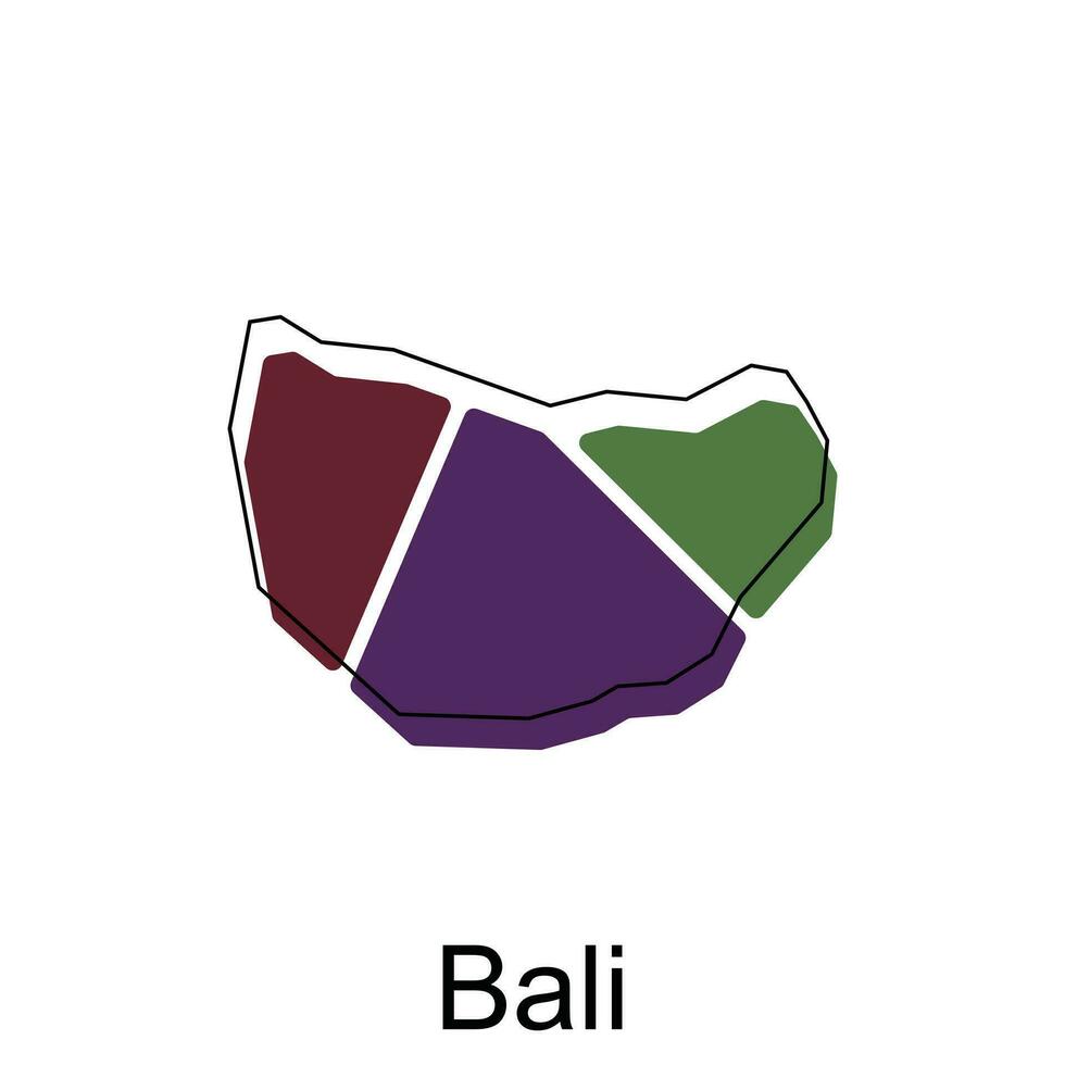 bali Karta illustration design, vektor mall med översikt grafisk skiss stil isolerat på vit bakgrund