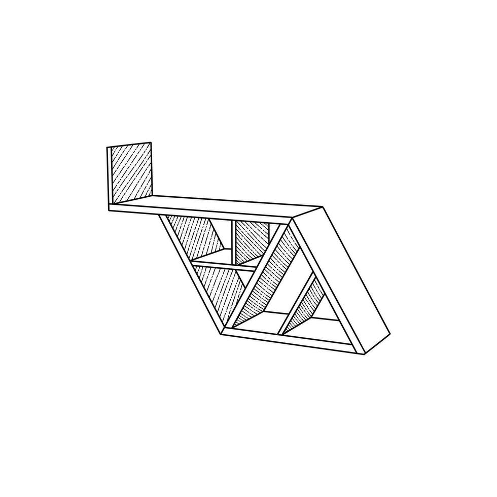 hylla möbel ikon minimalistisk logotyp, vektor ikon illustration design mall