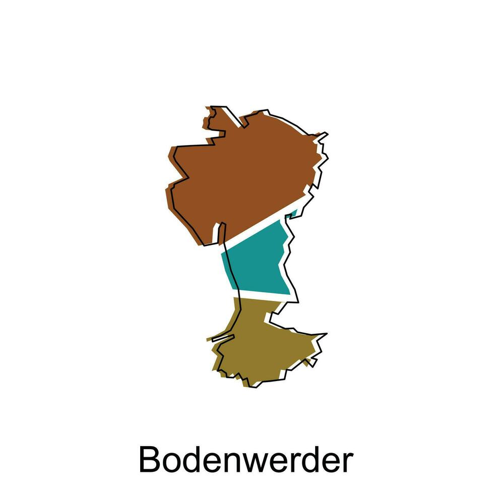 Karte von Bodenwerder Vektor Design Vorlage, National Grenzen und wichtig Städte Illustration