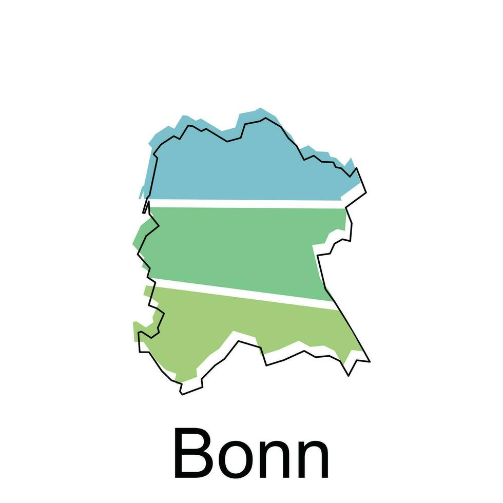 Karta av bonn design illustration, vektor symbol, tecken, översikt, värld Karta internationell vektor mall på vit bakgrund