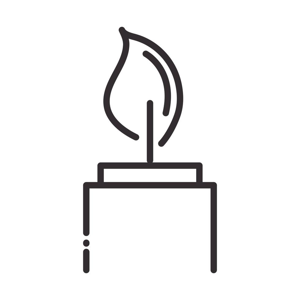 brennende Kerze Flamme Element Symbol Leitung Stil vektor