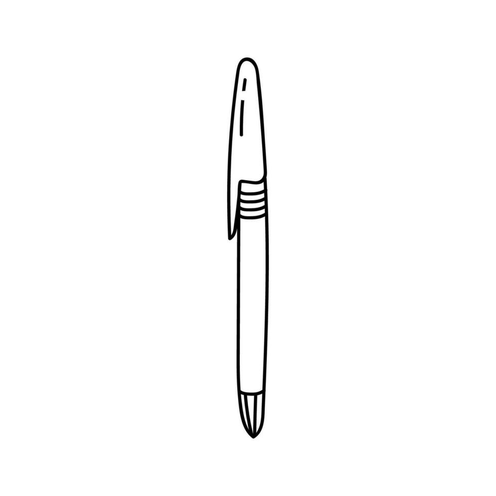 söt hand dragen penna i en enkel och naiv klotter stil. för skrivning anteckningar i planerare, tecken företag avtal, skriva ner föredrag i de universitet. vektor illustration isolerat på de bakgrund