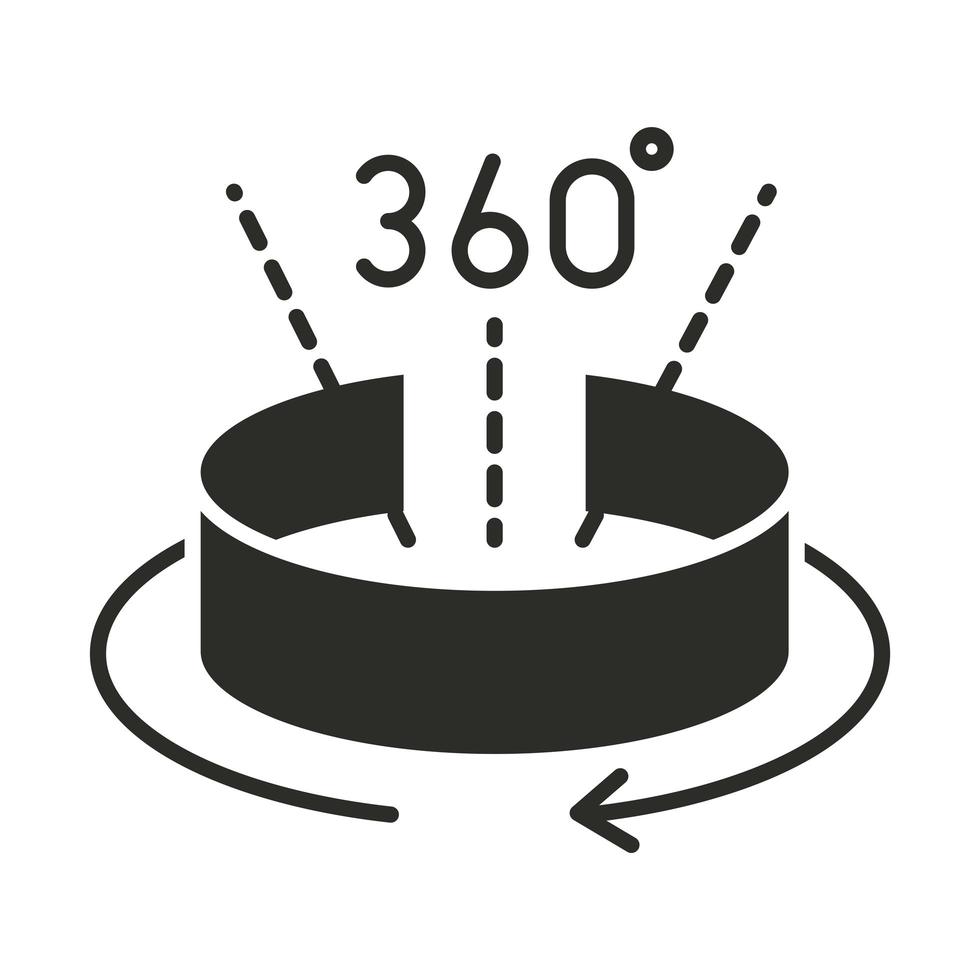 Augmented Reality 360-Grad-Schnittstellensilhouette-Stil vektor